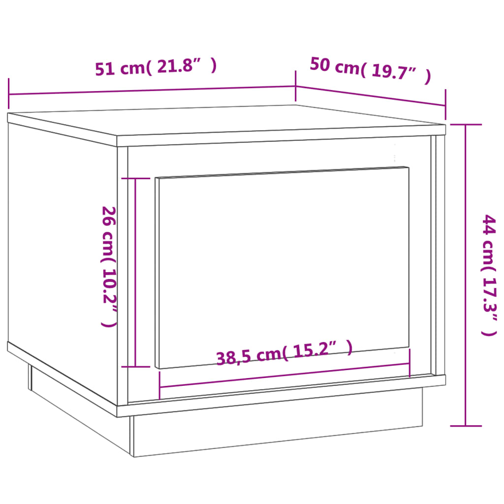 Coffee Table Brown Oak 51x50x44 cm Engineered Wood