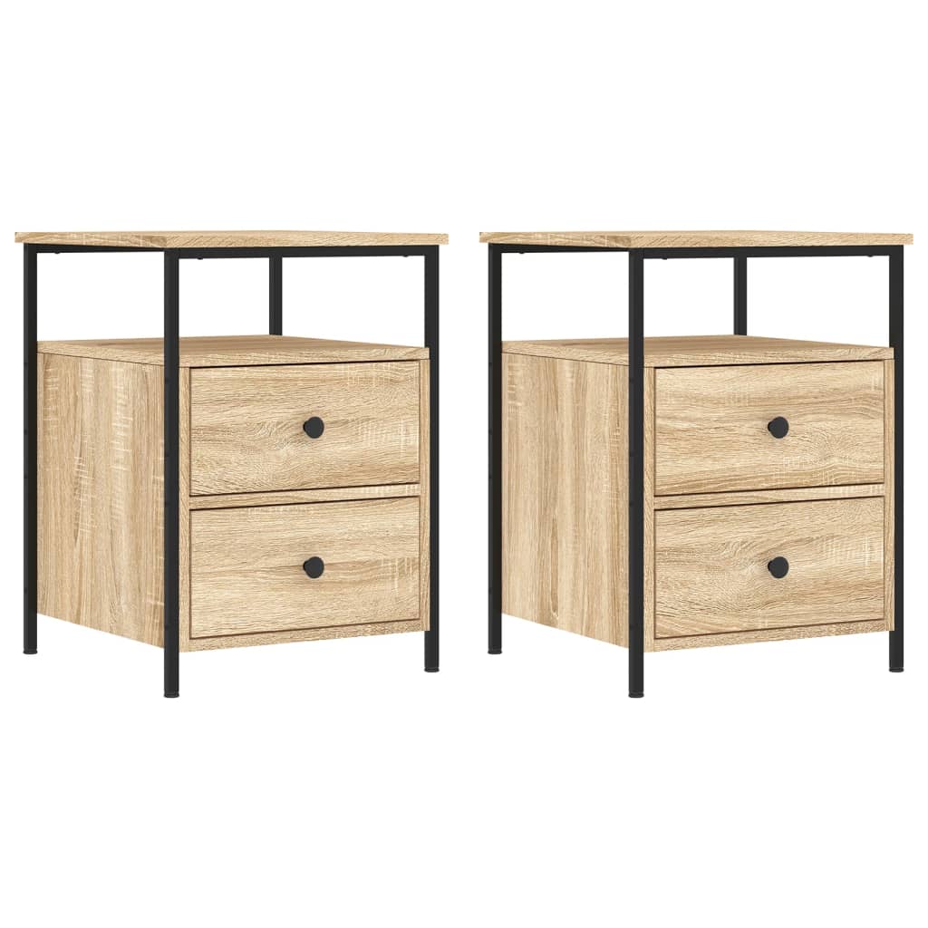 Bedside Cabinets 2 pcs Sonoma Oak 44x45x60 cm Engineered Wood