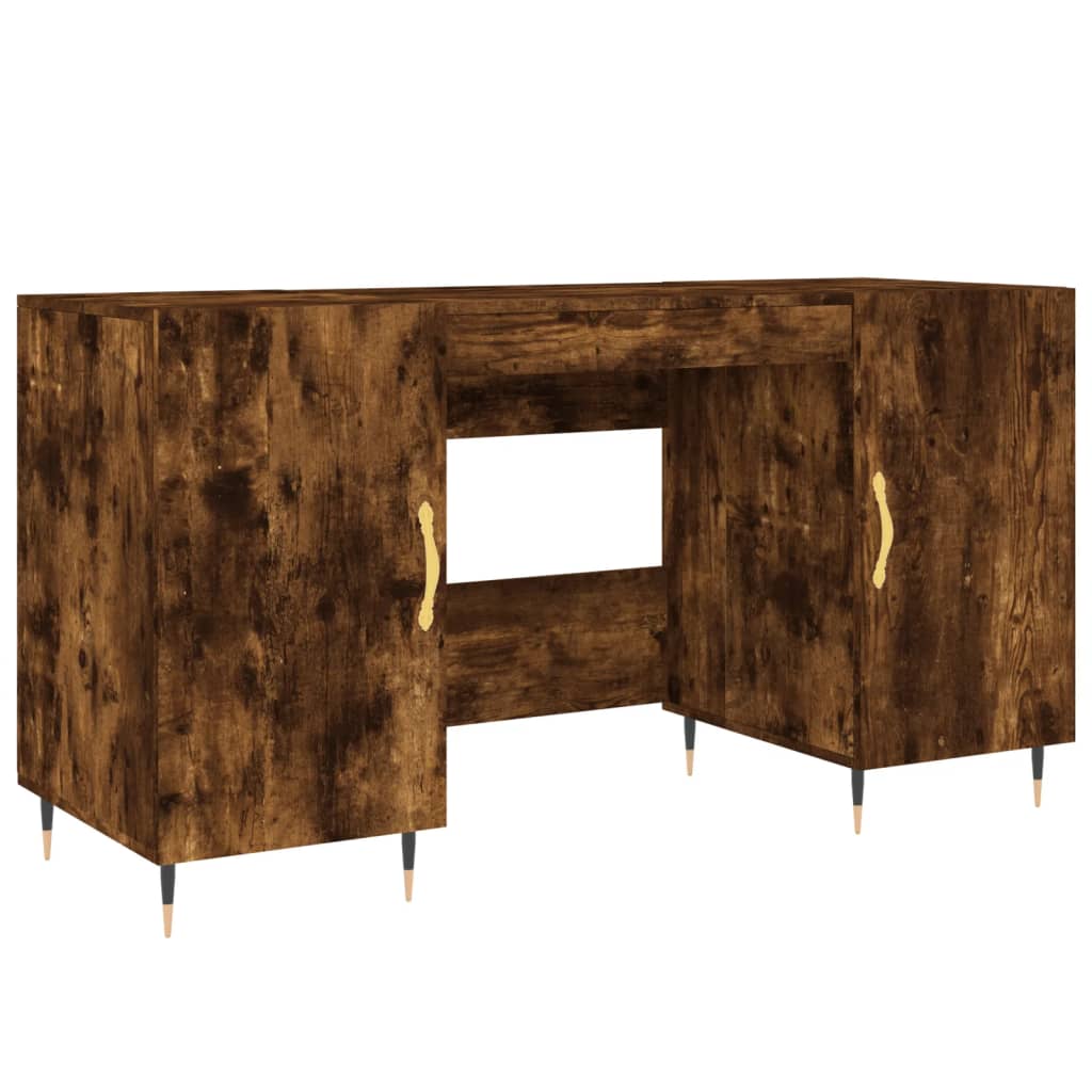 Desk Smoked Oak 140x50x75 cm Engineered Wood