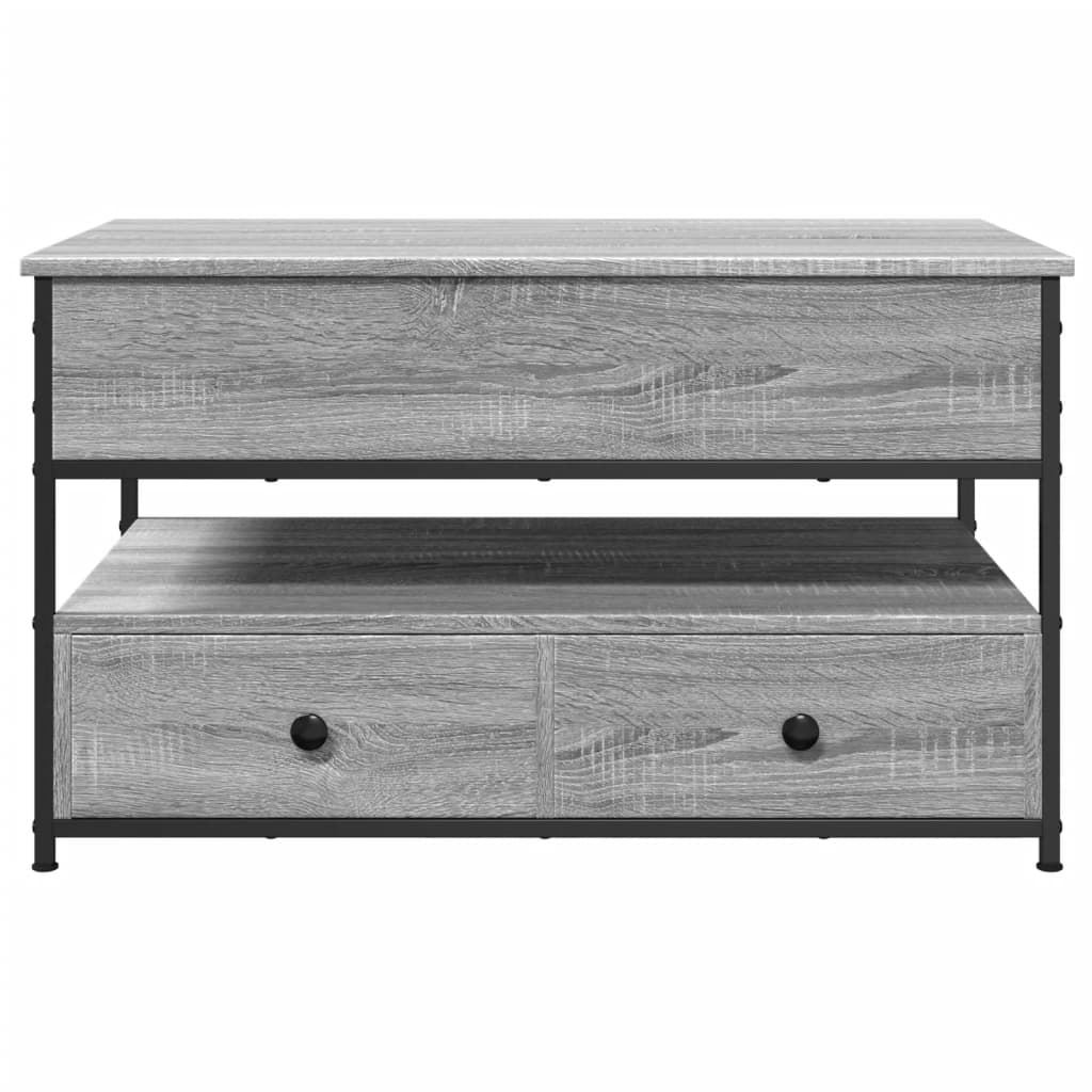 Coffee Table Grey Sonoma 85x50x50 cm Engineered Wood and Metal